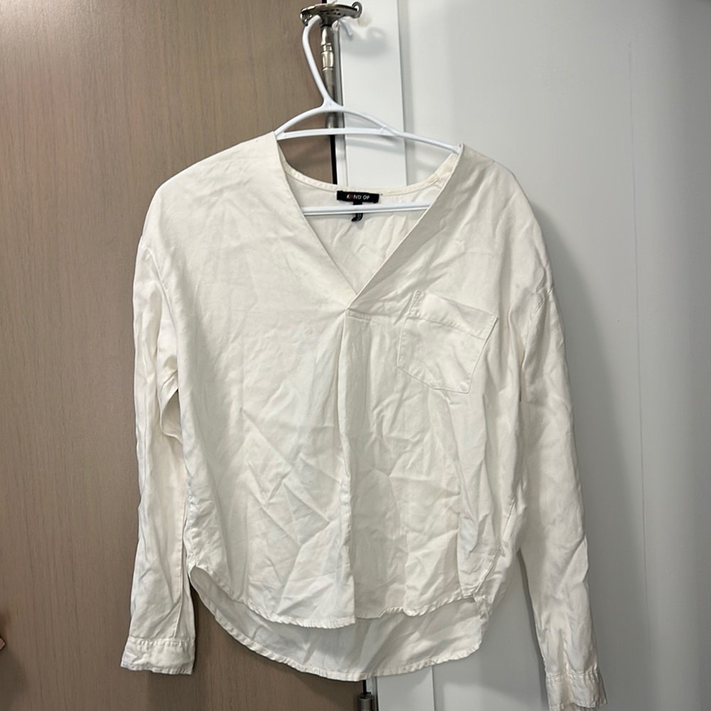 KIINI White Wrap Blouse with Relaxed Fit